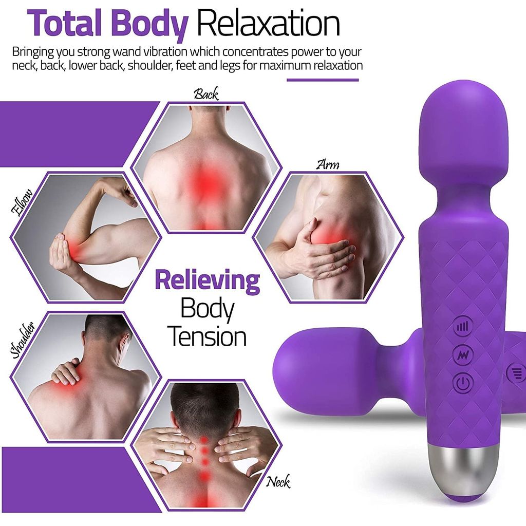 Personal Massager For Women | 20 Vibration Modes, USB Rechargeable, Waterproof, Medical Grade Silicone, 3 Months Warranty | Handheld Electric Body Massager | Full Body Massager For Pain Relief view 2