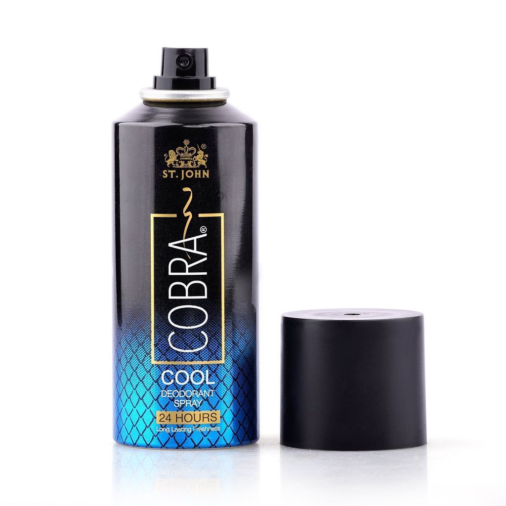 ST.JOHN Cobra Deodorant Cool Long Lasting Perfumed Body Spray | Long Lasting Deodorant Spray For Men - 150 ML (Pack Of 2) view 2