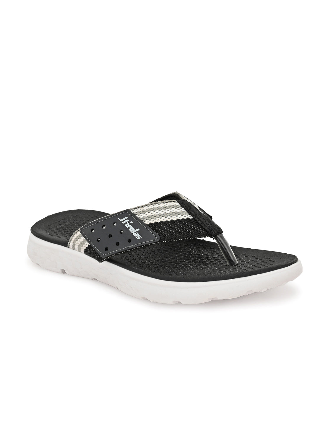 Hirolas® Men's Black/Grey CLOUDWALK | Comfortable | Ultra-Soft | Light-Weight | Shock Absorbent | Bounce Back Technology | Water-Resistant Slippers (HROFF25BLG) view 2