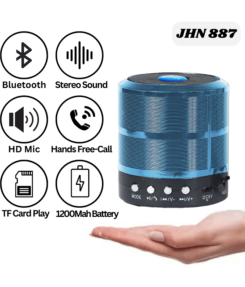 jhn JHN-887 5 W Bluetooth Speaker Bluetooth v5.0 with USB,SD card Slot Playback Time 4 hrs Gold view 2
