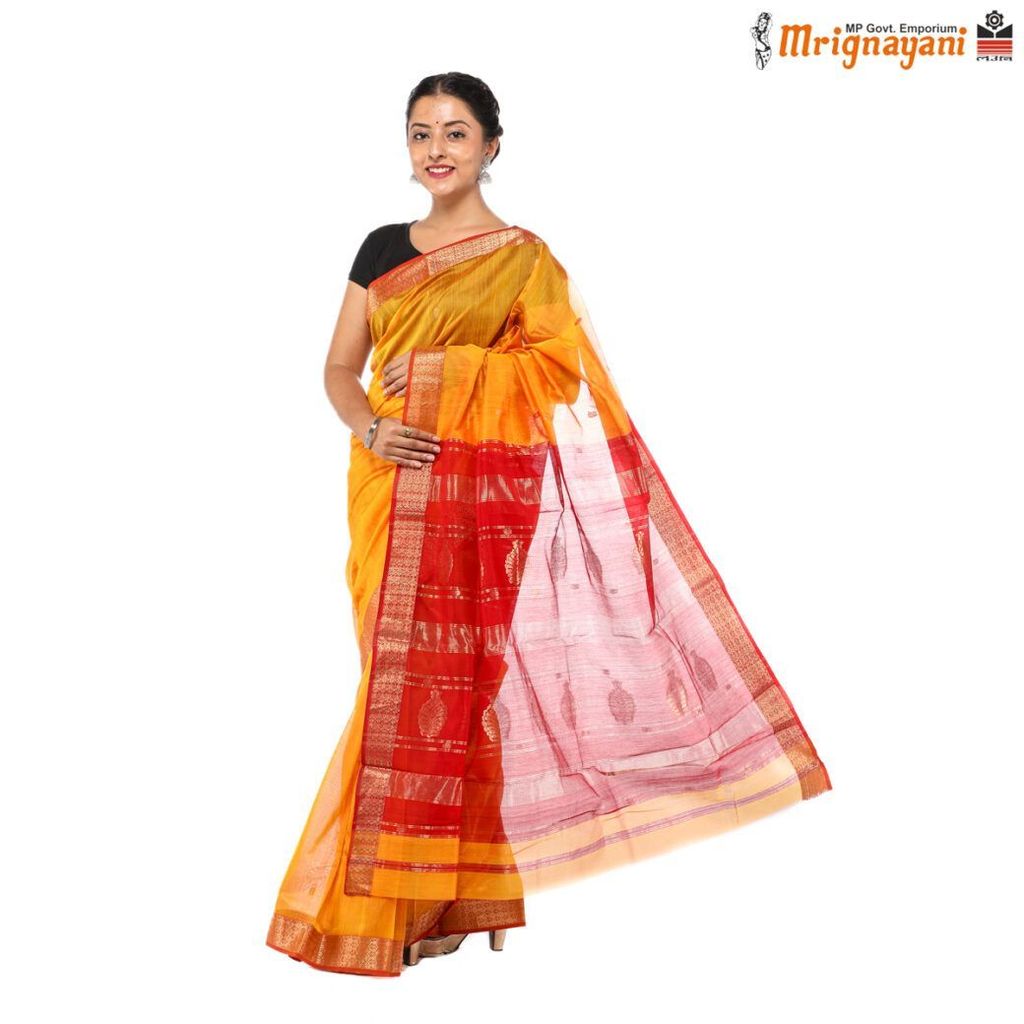 HANDLOOM MAHESHWARI SILK SAREE WITH BLOUSE (SKU - 3S0104230422, SAREE-1264) view 2