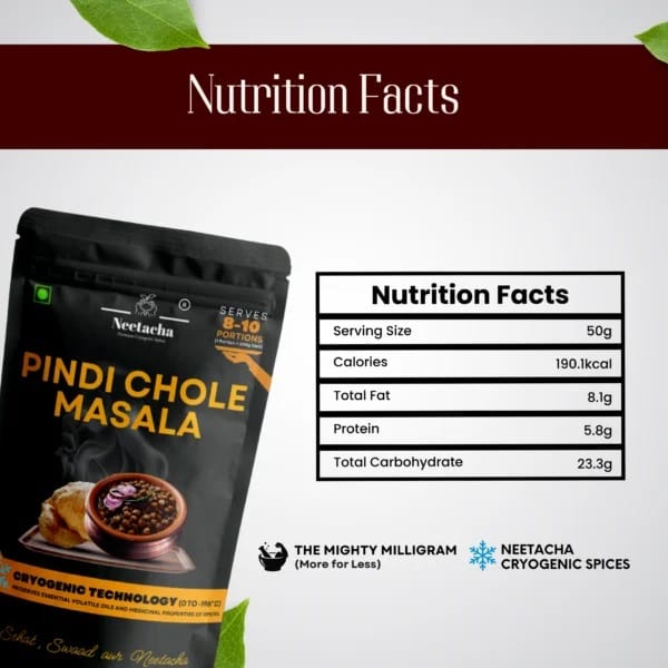 NEETACHA Premium Cryogenic Pindi Chole Masala I 50g view 2