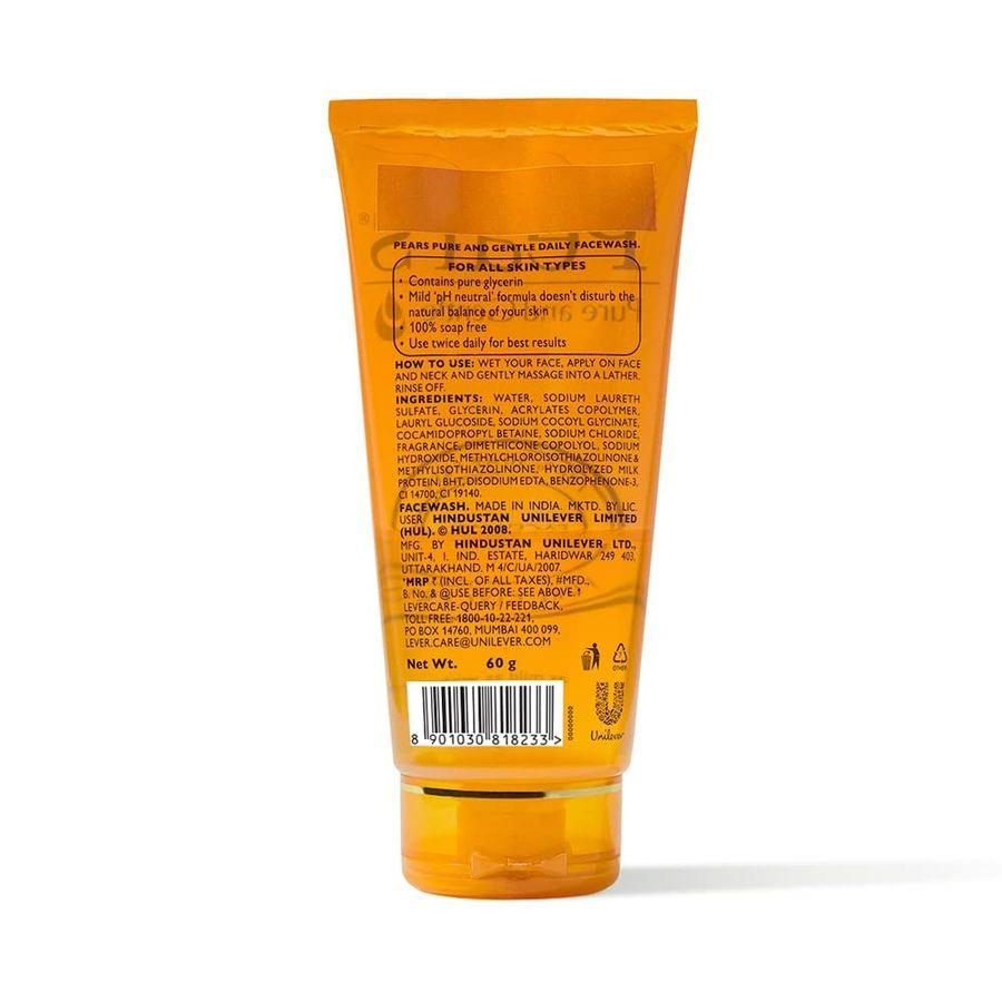 Pears Pure And Gentle Daily Cleansing Facewash, Mild Cleanser With Glycerine, 60 G view 2