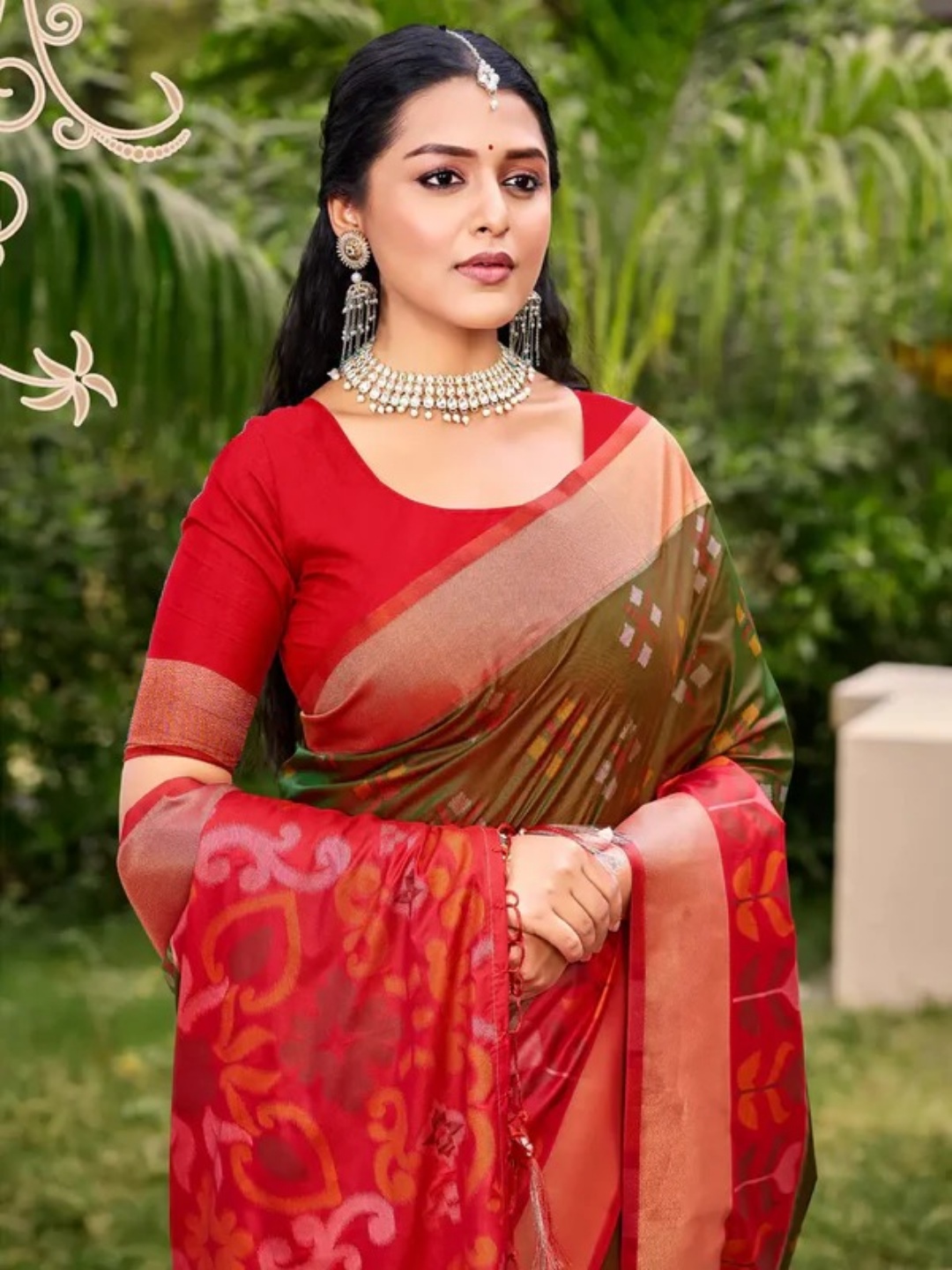 Brown Silk Saree view 2
