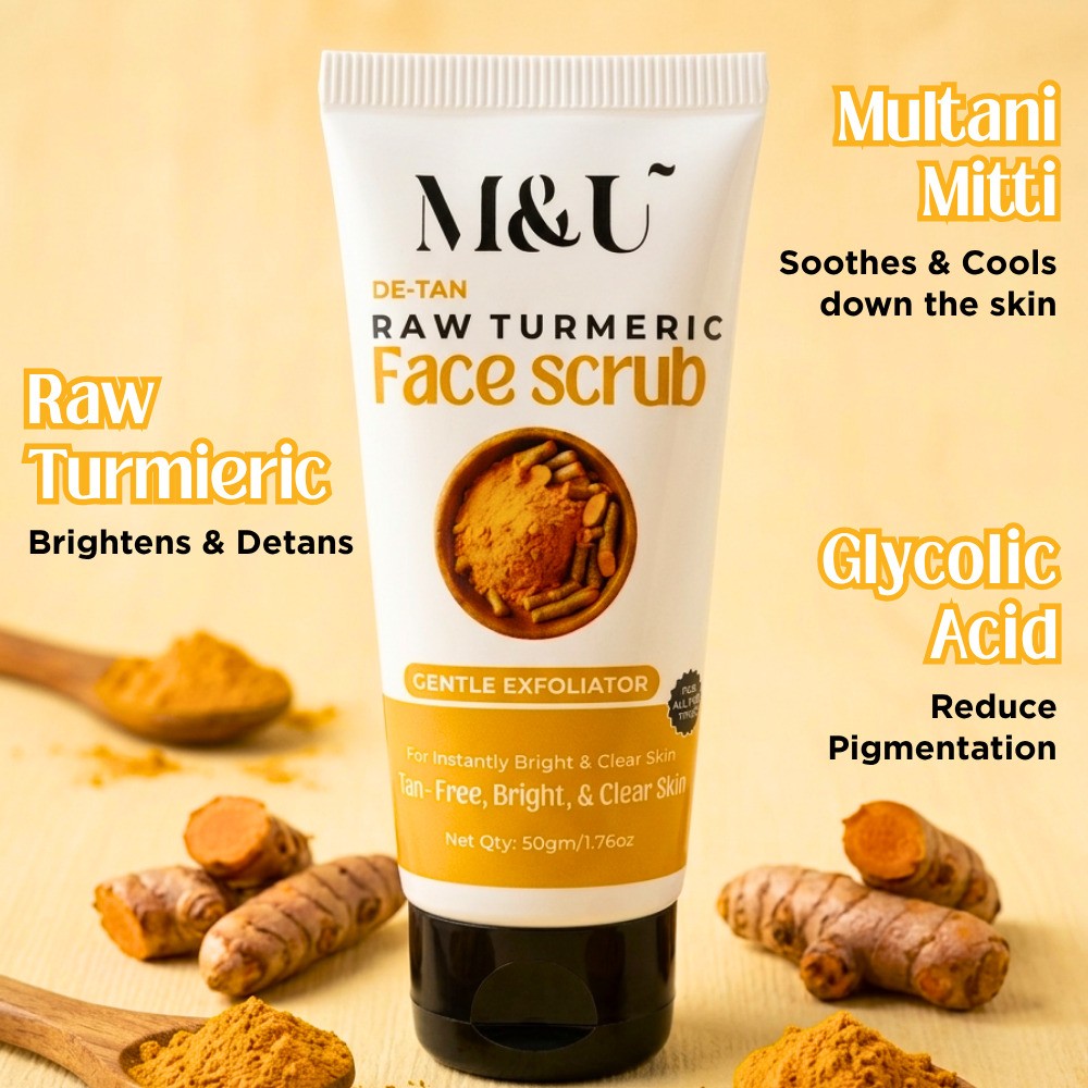De-tan Face scrub Turmeric Multani Mitti Tan-Free Brighter Skin - 50g view 2