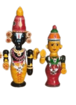 Handcrafted Wooden Balaji Family Dolls - Indian Art & Craft view 2