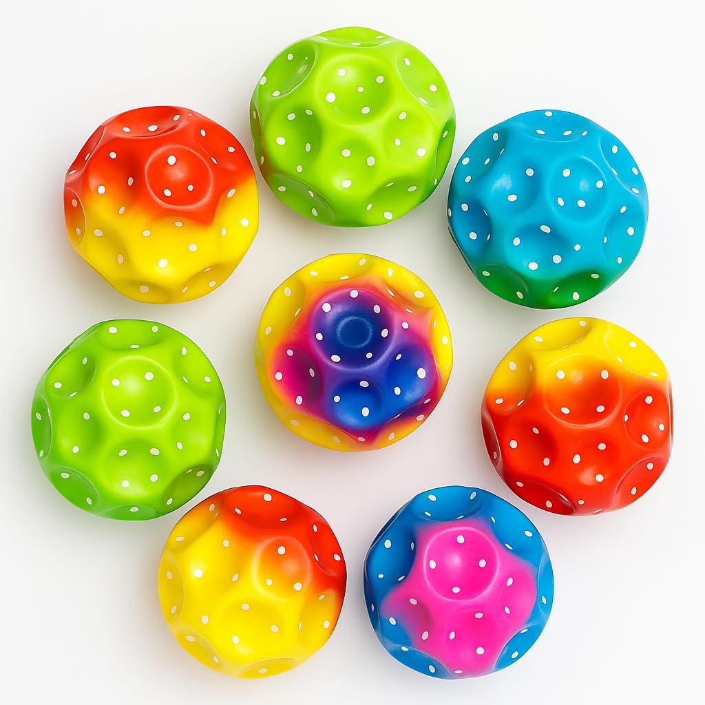 Astro Jump Rubber Moon Balls (Pack of 2) - 7 cm Diameter - High Elasticity Bouncing Ball - Active Play and Stress Relief - Easy Grip Space Balls for Pets - High Bounce Ball - Outdoor/Indoor Game view 2