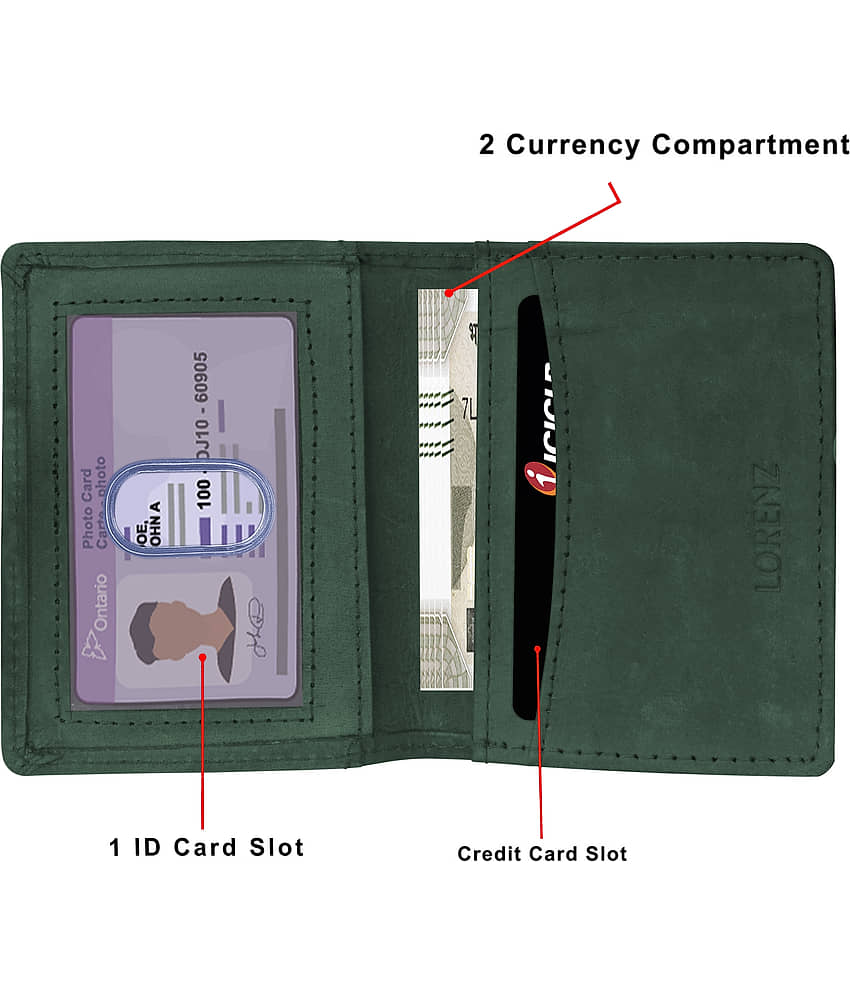 Lorenz Green 100% Leather Men's RFID Wallet ( Pack of 1 ) view 2