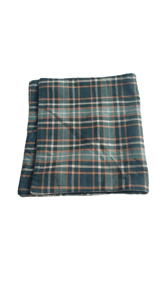 Green and Brown Plaid Cotton Handkerchief view 2