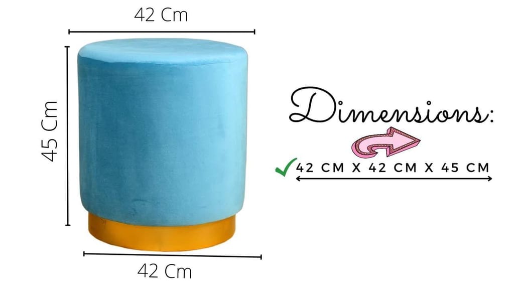 ShadowKart Ottoman Pouffes For Sitting Stool For Living Room Poof Sitting Puffy Mudda Wooden Stools Chair Living Room Poof Furniture Footrest Pouf Foot Stool For Office Room Decor, 16x16x18 inch, Aqua view 2