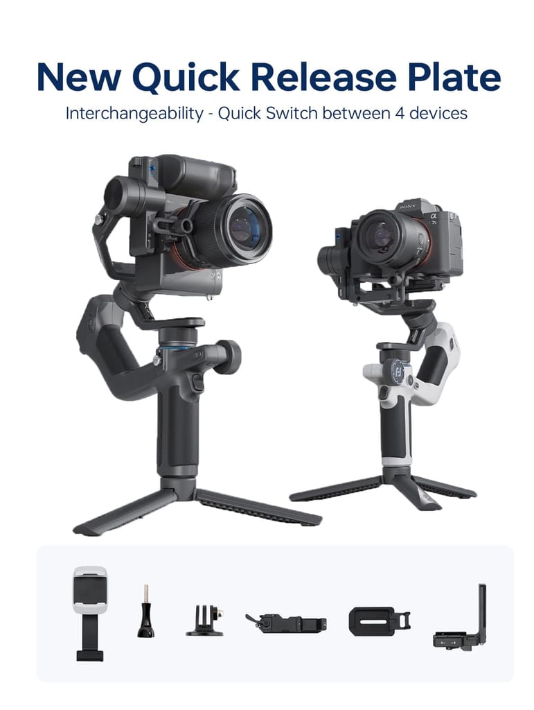FeiyuTech SCORP Mini 2[Official]All-in-One 3-Axis Handheld Gimbal Stabilizer(SCORP Mini Upgrade Ver)for Sony A7III Canon R6 Nikon Z30 Fujifilm GoPro11/12 iPhone 14 15Pro Samsung, AI Tracker,Max 2.65lb view 2