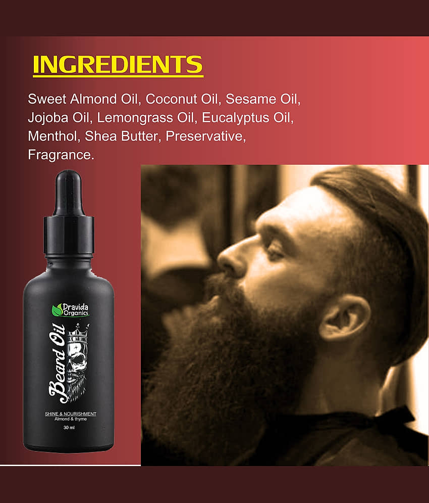 Dravida Organics Advanced Beard Growth Oil for Men - (Almond & Jojoba) 30 mL view 2