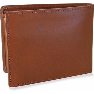 Arpera Tan Brown Genuine Leather Mens Wallet With Detachable Card Holder C1