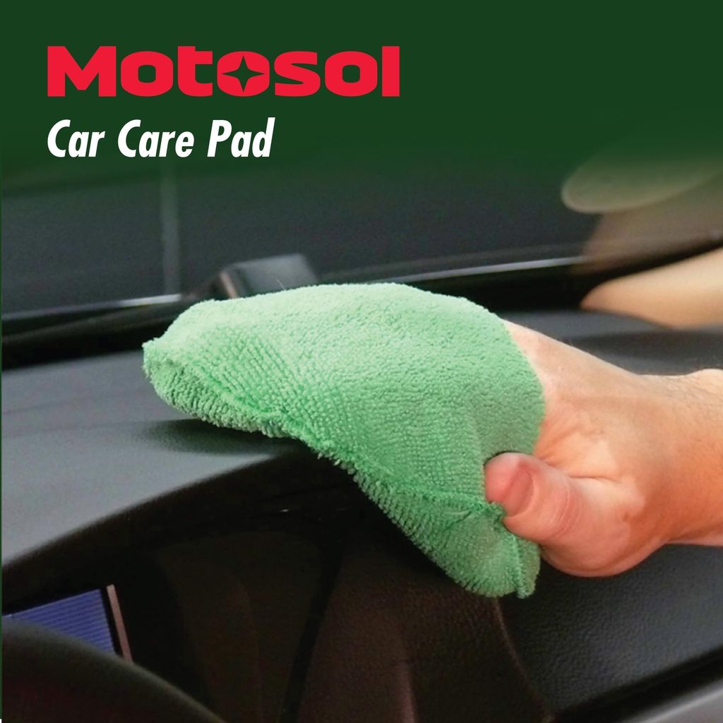 Motosol Car Care Pad (Green,340GSM) | Ultra-Soft Reusable Applicator Pads with Finger Loop for Car, Bike, Glass, Multi-Surface Cleaning | Ultra-Soft Car Pads for Polishing | Reusable Sponge Foam Pad view 2