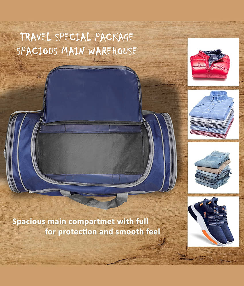 Giraffe 40 Ltrs Blue Polyester Duffle Bag view 2