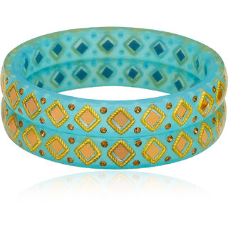 LUV FASHION Blue plastic Designer Bangles view 2