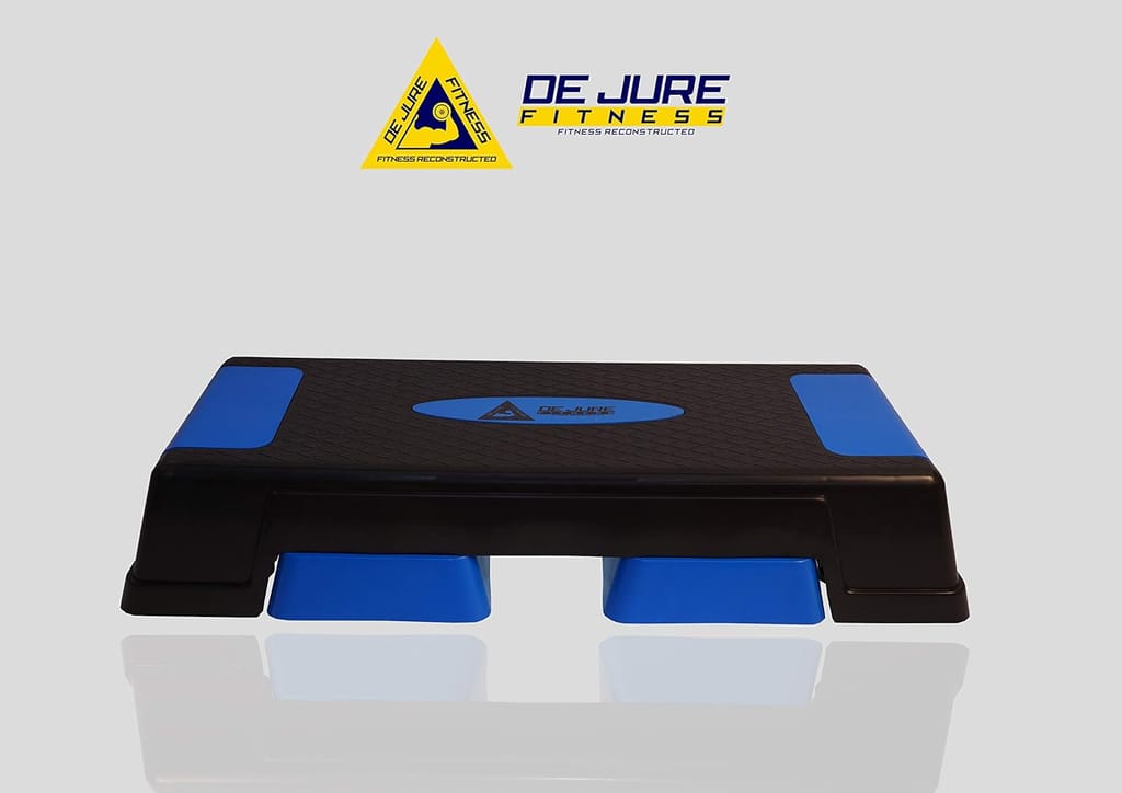 De Jure Fitness Polypropylene Adjustable Home Gym Exercise Fitness Stepper Aerobics Stepper 75cm (Blue and Black) view 2