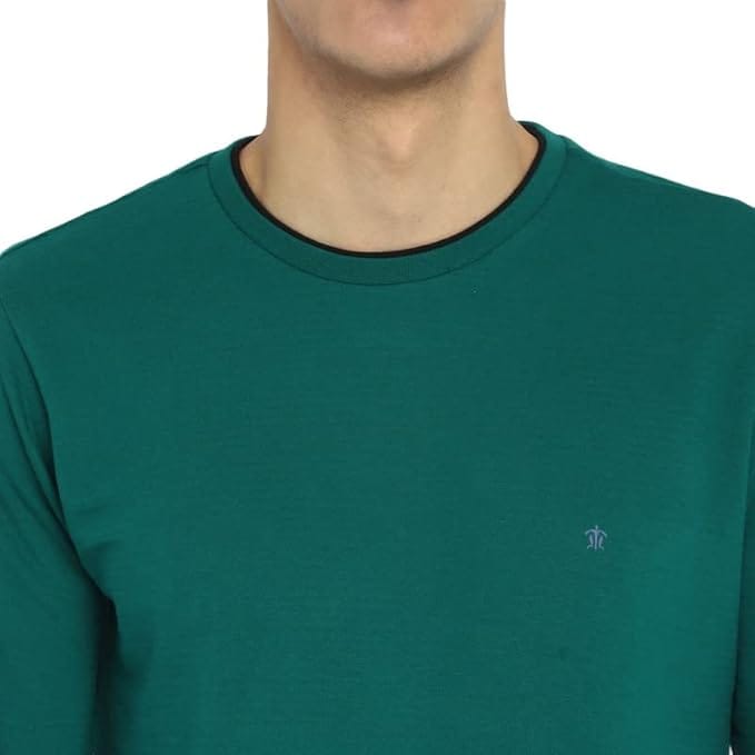 Turtle Men Sea Green Self Design Crew Neck T-Shirts view 2