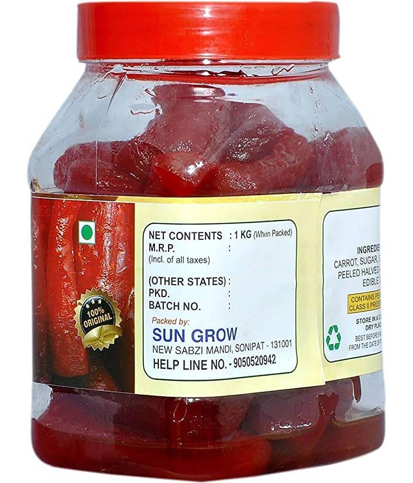 Sun Grow Home Made Fresh Organic Carrot Murabba, Palm Good for Blood Circulation -1 Kg Pickle 1 kg view 2