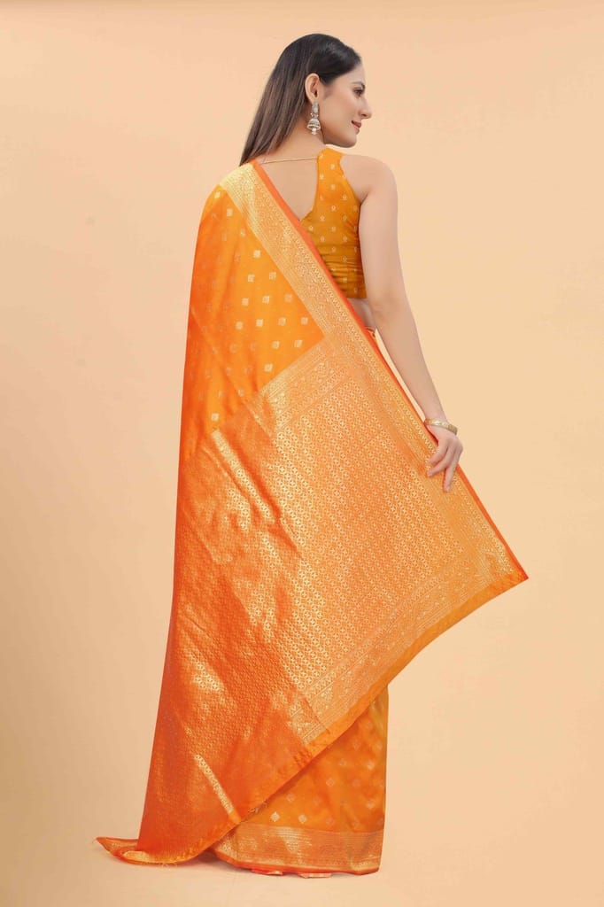Women's Art Silk Zari Woven Saree With Unstiched Blouse Piece view 2
