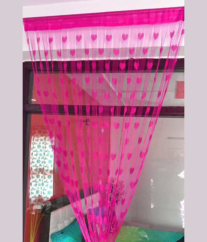 Handloomwala Abstract Transparent Rod Pocket Curtain 7 ft ( Pack of 1 ) - Light Blue