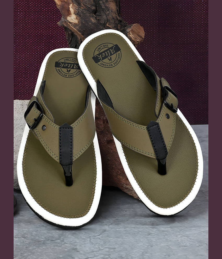 Altek Brown Men's Thong Flip Flop view 2