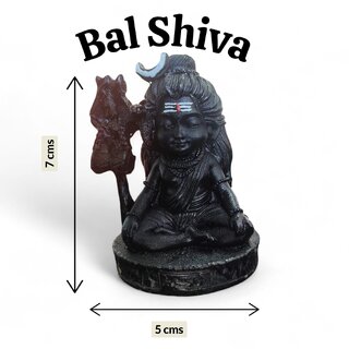 Nirmal Swaran Baal Shiva Black Resin Idol for Car Dashboard Pooja Room Home Decor OfficeDesk view 2