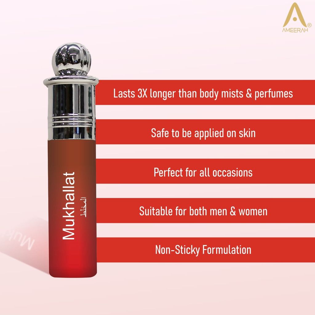 Ameerah Attar Mukhallat | Long Lasting Fragrance | Alcohol Free - 8ML view 2