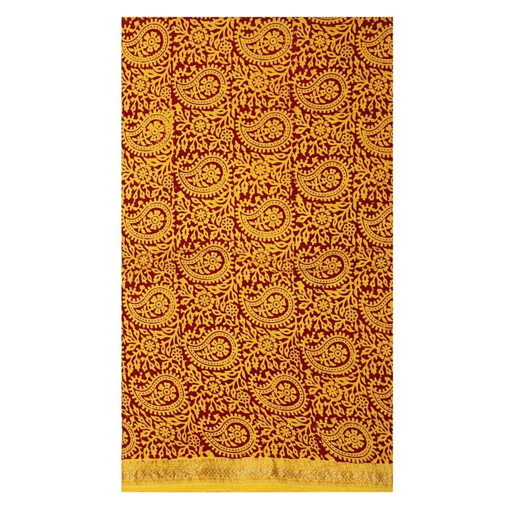 HANDLOOM CHANDERI 03 PCS BAGH PRINTED SUIT (SKU - 1RBS02260221 Suit 114) view 2