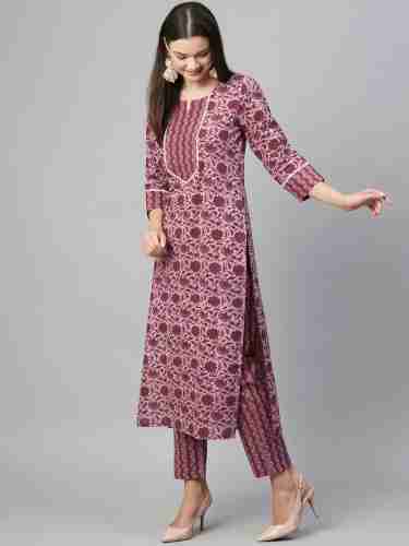 Women Pure Cotton Kurti Pant Set