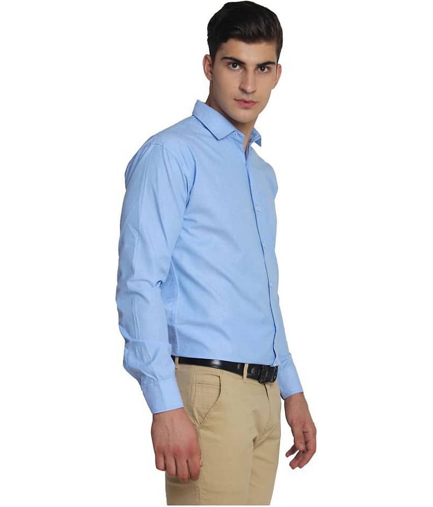 Makhanchor - Blue Cotton Slim Fit Men's Formal Shirt (Pack of 1) view 2