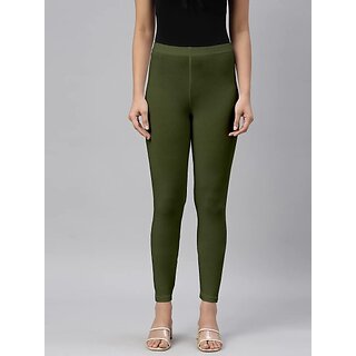 SHE PURE LUXURY WEAR Ankle Length Ethnic Wear Legging (Dark Green, Solid) view 2