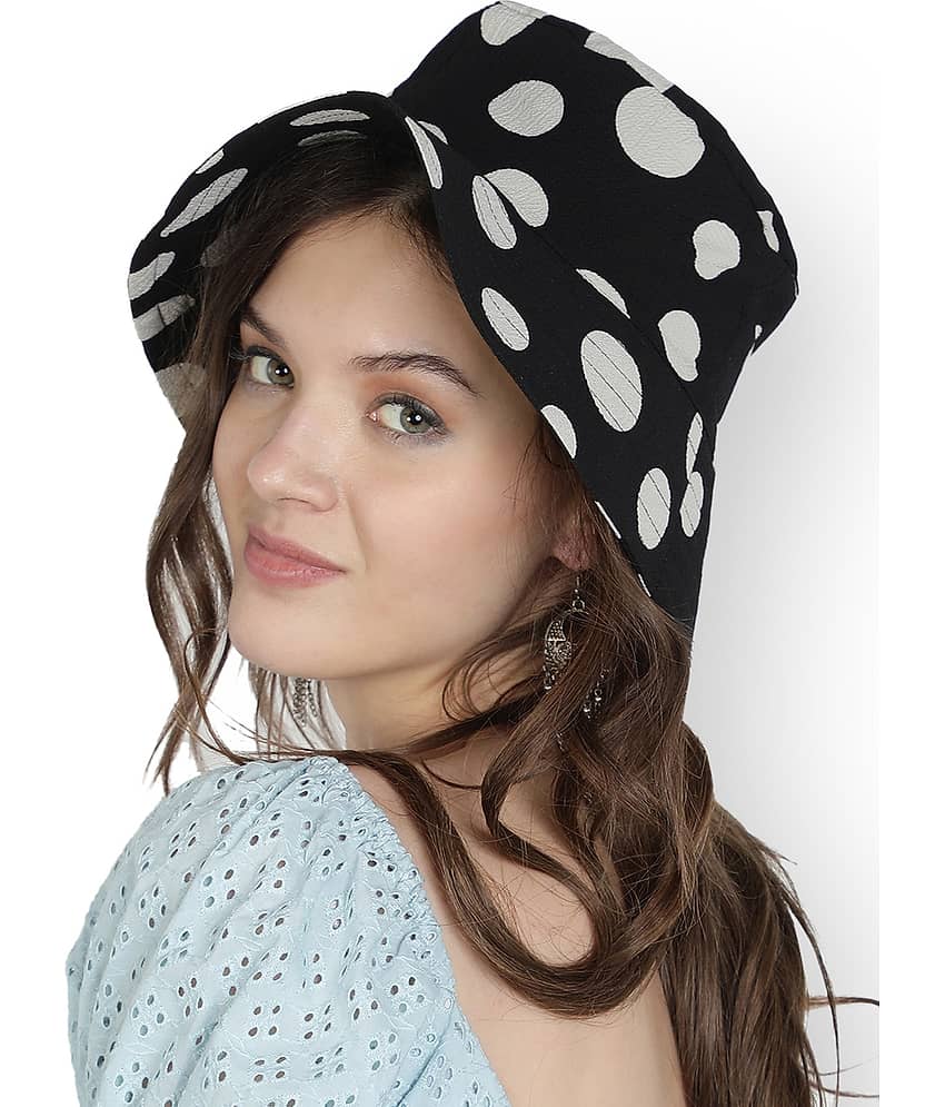 NUEVOSDAMAS Women's Black Polyester Hats For Summer ( Pack of 1 ) view 2