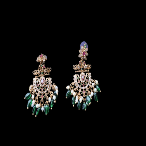 KAVALI Elegant Gold-Plated Necklace & Earrings Set with Gemstones view 2