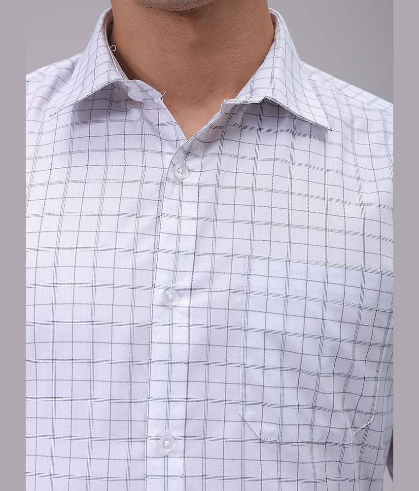 The Indian Garage Co. Poly Cotton Slim Fit Full Sleeves Men's Formal Shirt - White ( Pack of 1 ) view 2