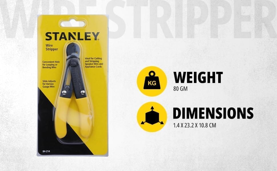Stanley Wire Stripper / Wire Cutter, 130Mm 5 1/4'' 84-214-22 view 2