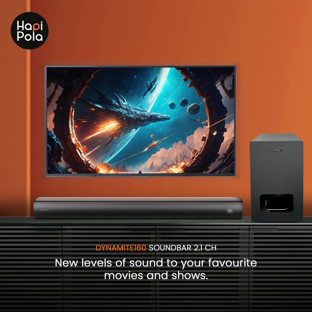 HAPIPOLA Dynamite 160 | Soundbar Home Theater | 2.1CH Soundbar with Subwoofer | Home Audio Speakers | Home Audio view 2