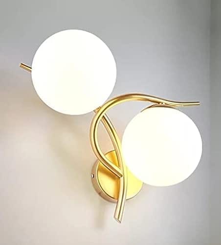 SPARKWORLD Gold Modern Dual Globe Wall Lamp Light for Bedroom Living Dining Room (Bulb not Included) view 2