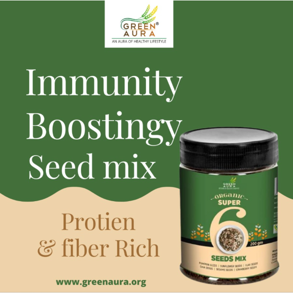 Green Aura® mixture of chia seed, pumpkin, sunflower, flax, cranberry, sesame seed - 200 gm view 2
