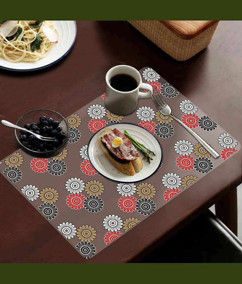PVC Floral Fridge Mats ( 43 x 29 ) Pack of 4 - Multicolor view 2