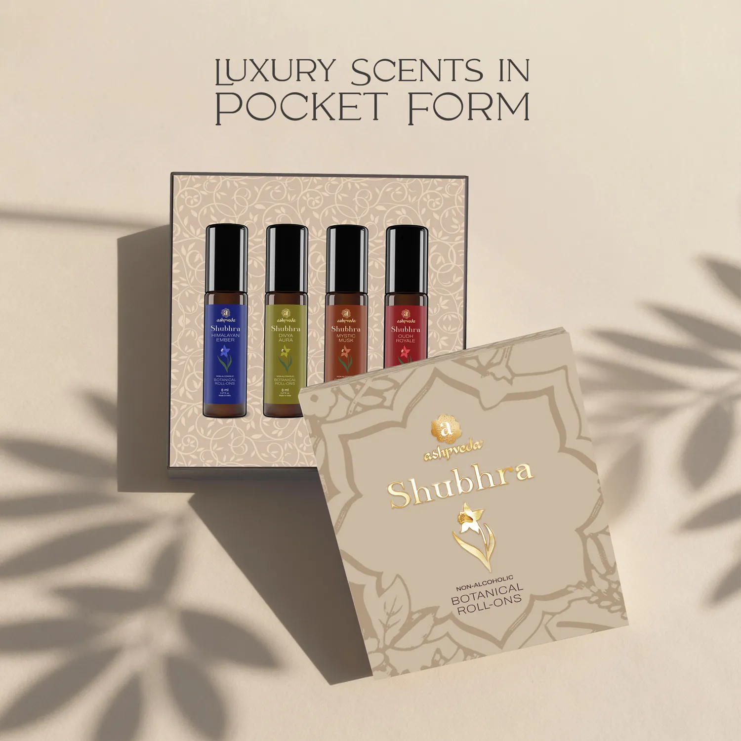 Ashpveda Aura Legacy Botanical Roll-On Attar Gift Set view 2