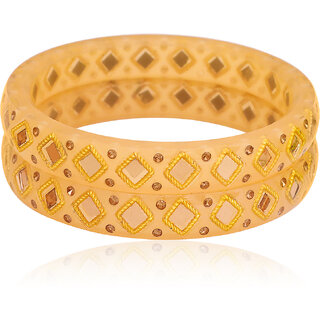 LUV FASHION Gold plastic Designer Bangles view 2