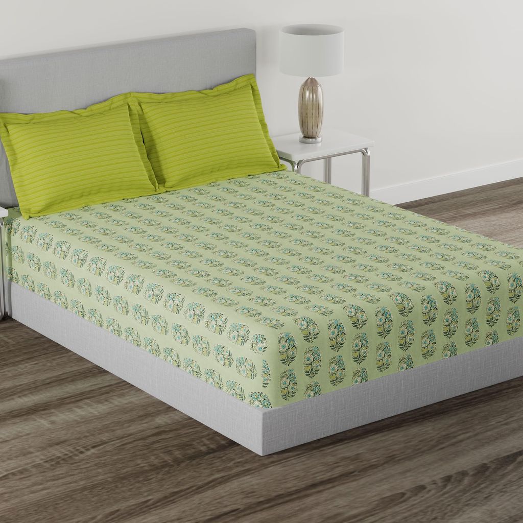 Trident Home Essential Bedsheet, 144 Thread Count, 100% Cotton, Bedsheet, Soft Finish Sheet Set view 2