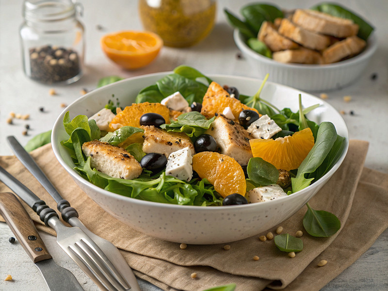 Exotic roasted chicken caprese salad