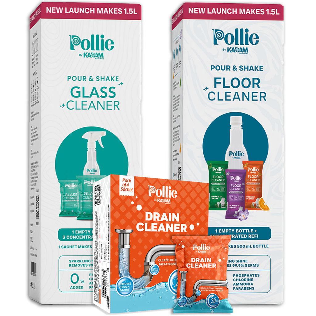 Pollie Combo 1: Floor Cleaner | Glass Cleaner | Drain Cleaner