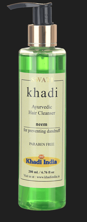 Khadi Swati - Ayurvedic Herbal Hair Cleanser Neem SAT Paraben Free (Shampoo) 210ml.