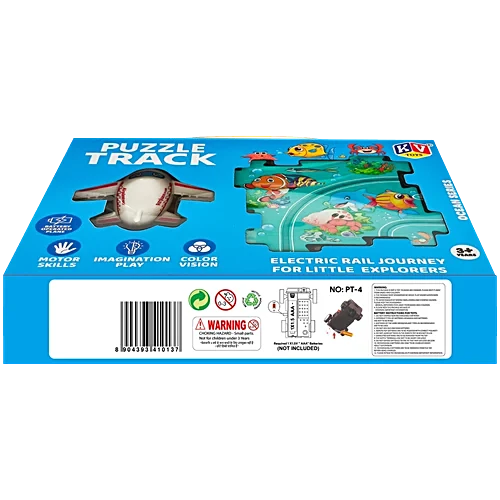 KV Toys Puzzle Track Space Series Battery-Operated Airplane with Space-Themed Puzzle Tracks Educational Electric Rail Toy for Kids (Ages 4+) view 2