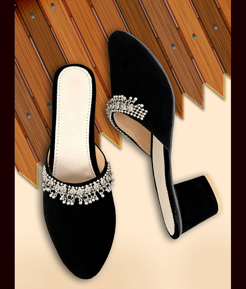 Altek Black Women's Slip On Heels view 2