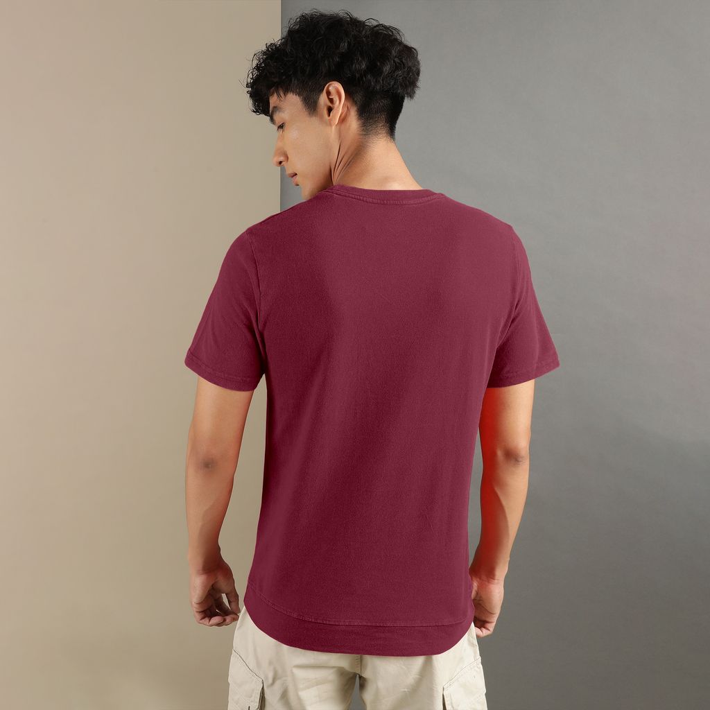 Ftx Men Solid Round Neck Kangaroo Pocket Half Sleeve Tshirt view 2