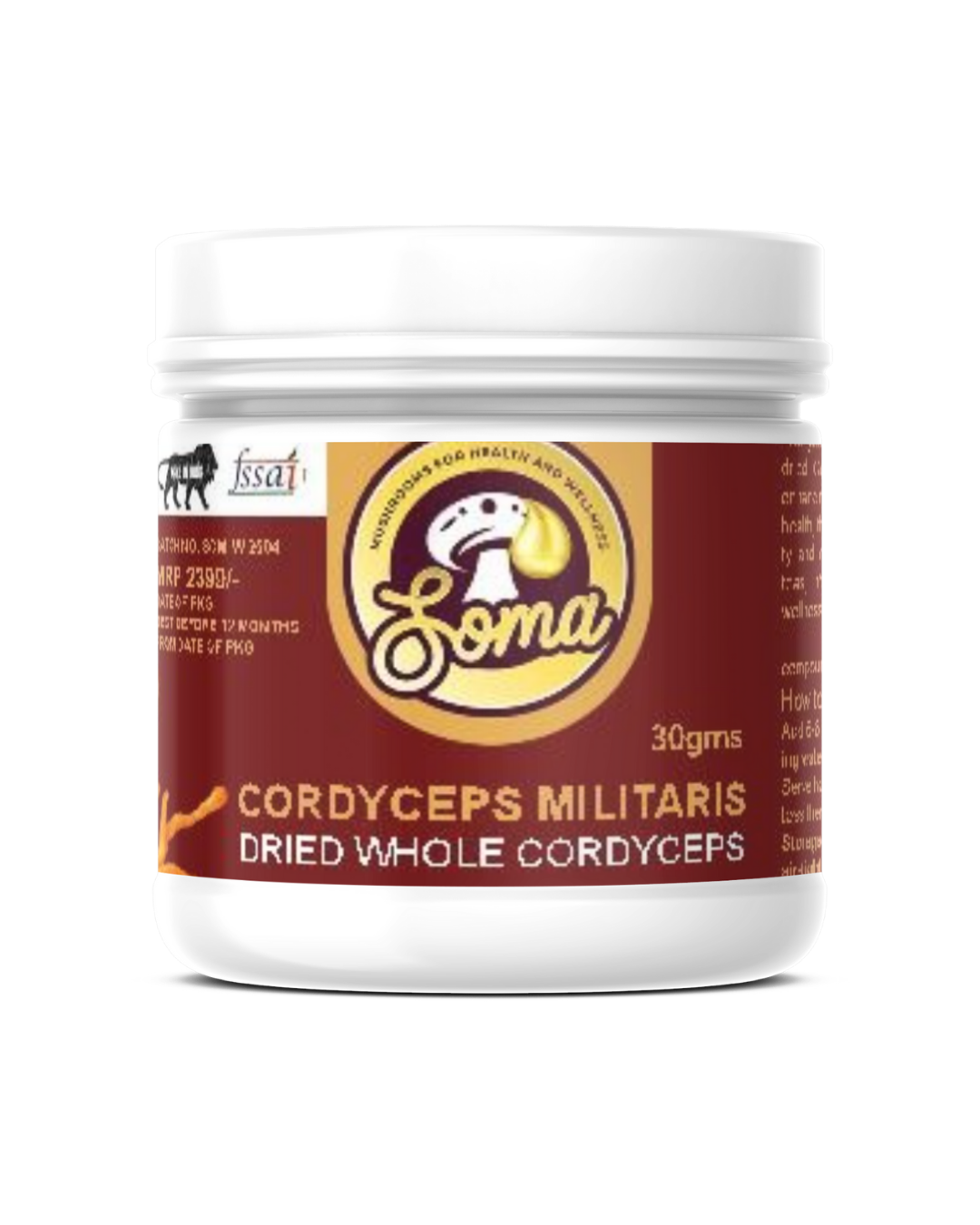 SomaShrooms Cordyceps Whole Dried